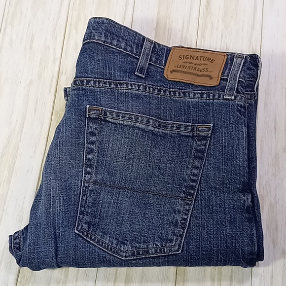 Signature by Levi Strauss Straight Leg Blue Jeans Men's Size W40L31 - Picture 9 of 16